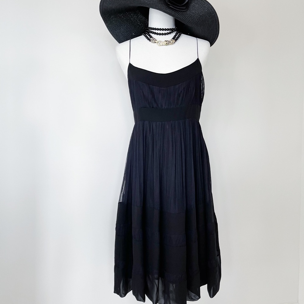 Sportmax Italian 💯% Silk Black Tank Dress